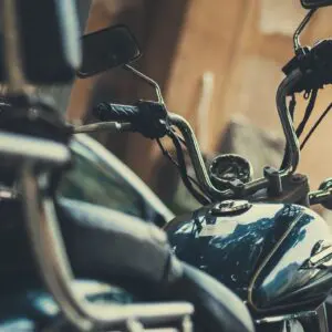 closeup shot of a handle of a motorbike