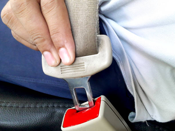 closeup seatbelt going in holder